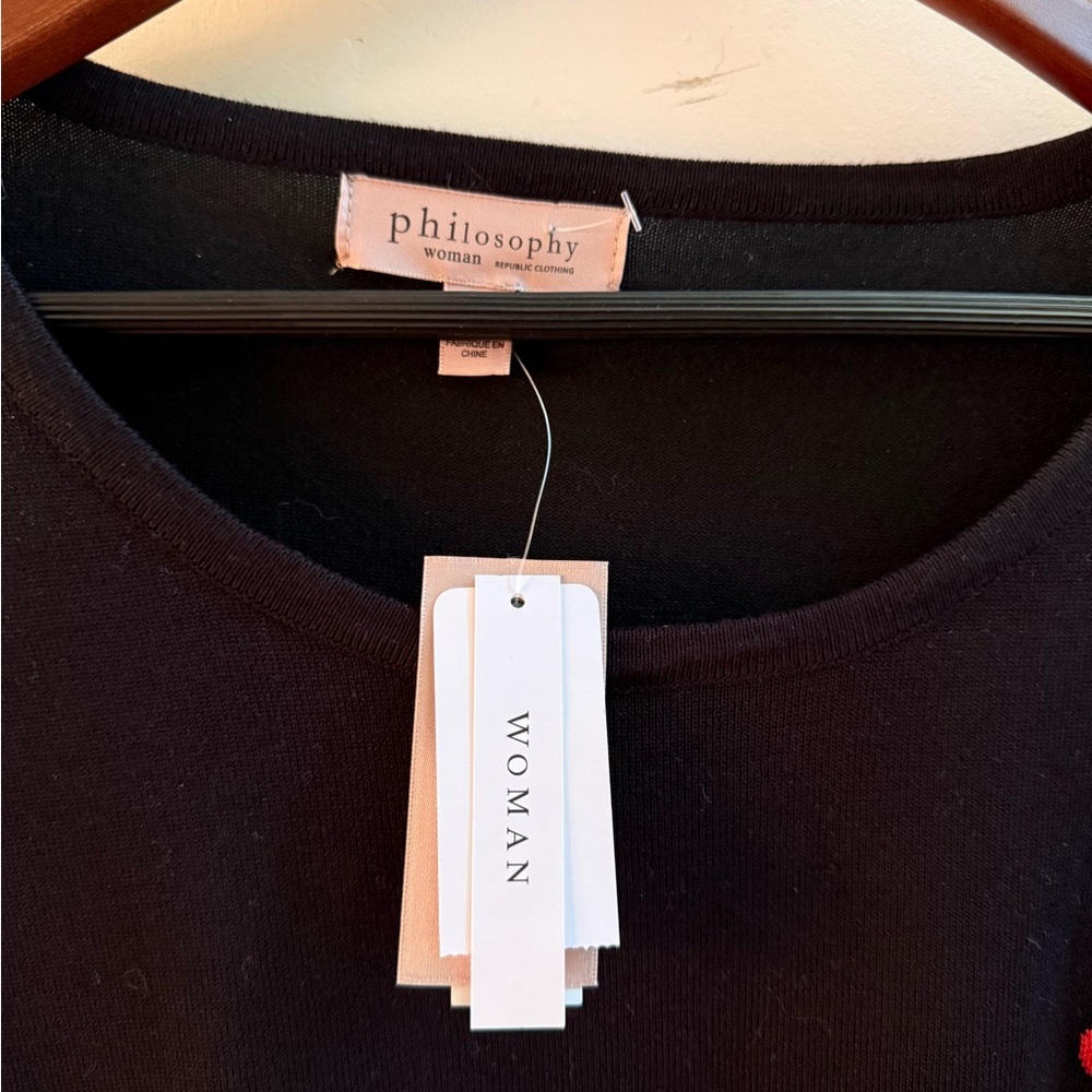 NWT Philosophy Heart Intarsia Stripe Sweater - Picture 8 of 8